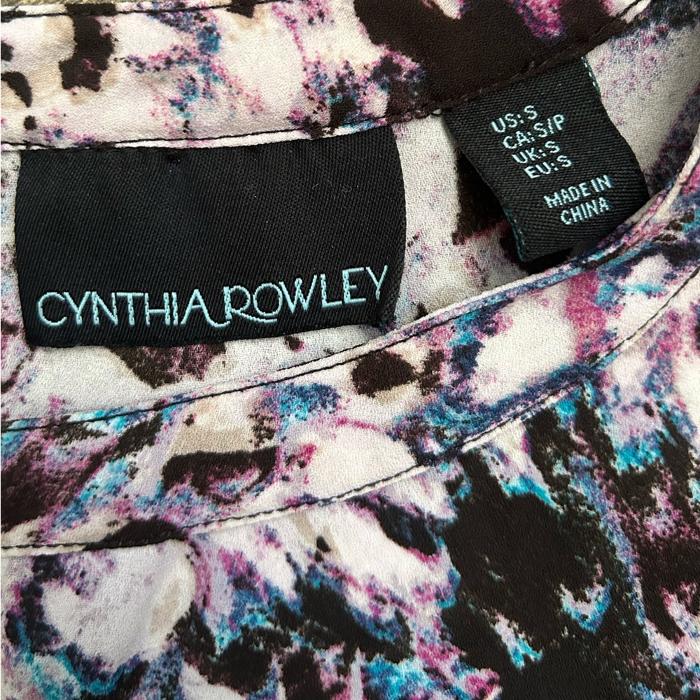 Cynthia Rowley - Purple, Black and White Blouse w/ Zipper - Size - S - Picture 5 of 5